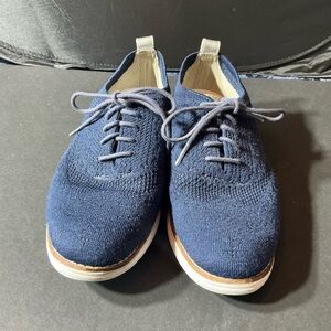 Men's Navy Colehaan Knit Oxford Shoes